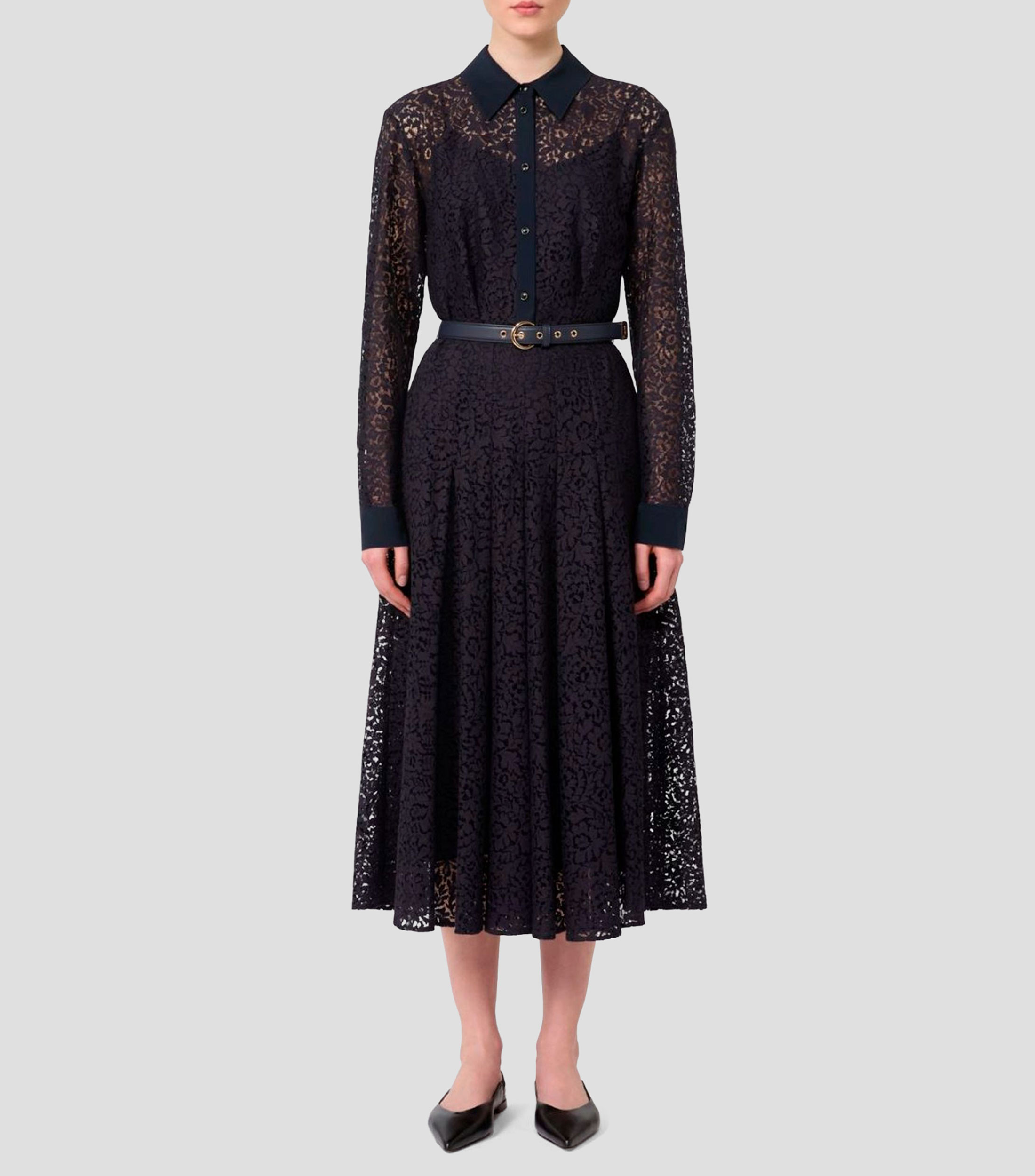 Vestido largo manga larga sólido Mujer